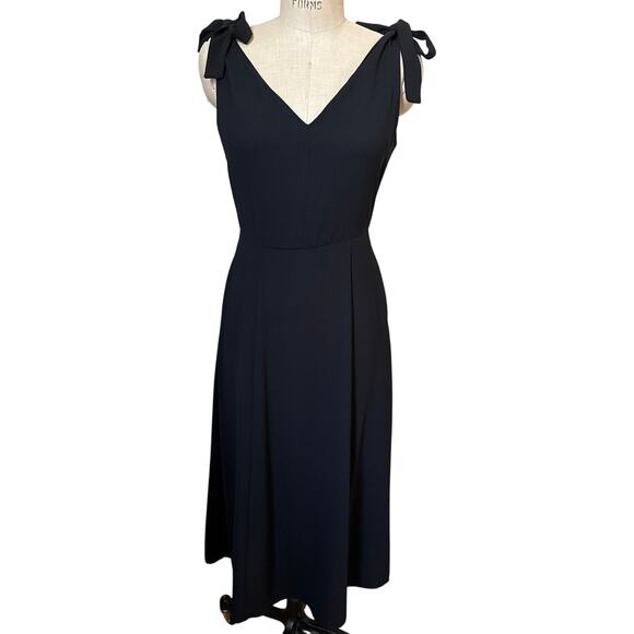 Mossimo Black Tie Shoulder Midi Fit & Flare Dress Size Small - Picture 1 of 7